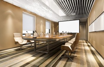 3d rendering business meeting room in office building